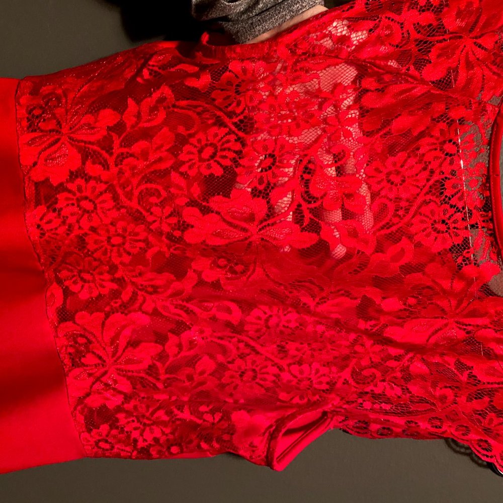 Red Lace Back Dress - Picture 4 of 4